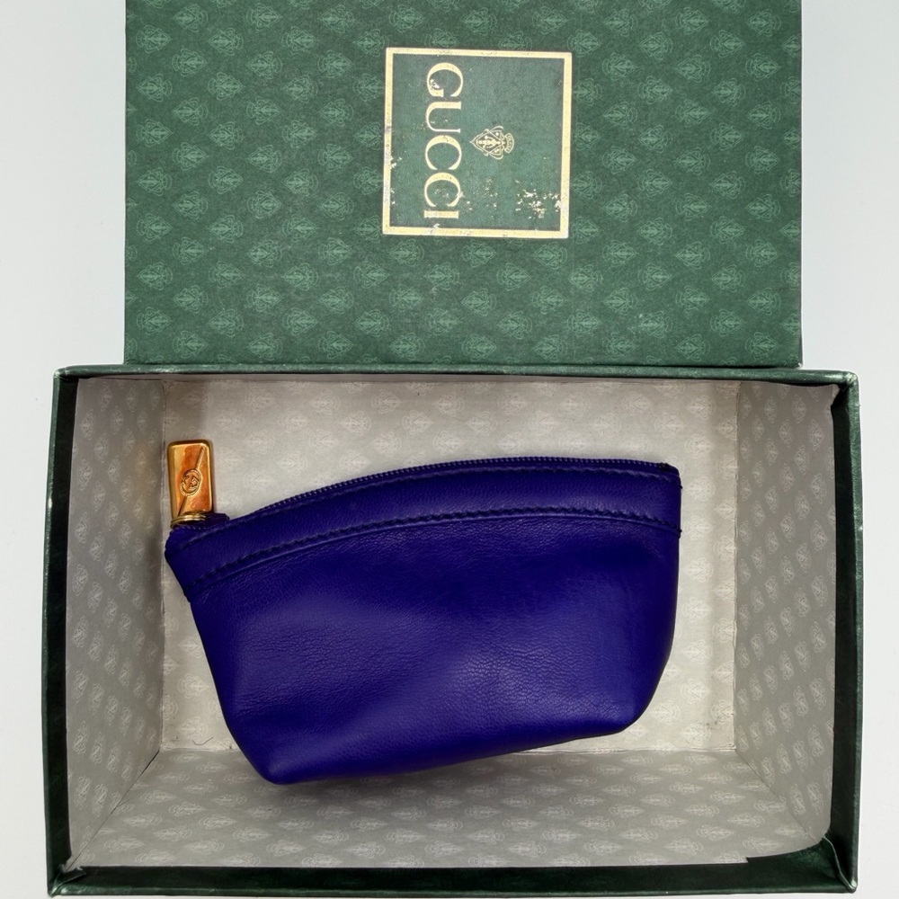 Gucci small Purple Leather Pouch with Gold Hardware